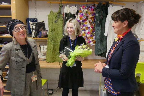 Presenting Keira Heckman with her T&A Award