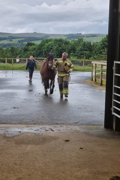 Firefighters at Craven Equine Arena