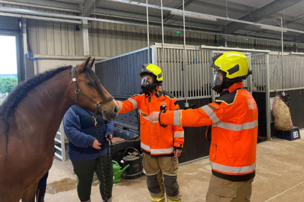 Firefighters at Craven Equine Arena