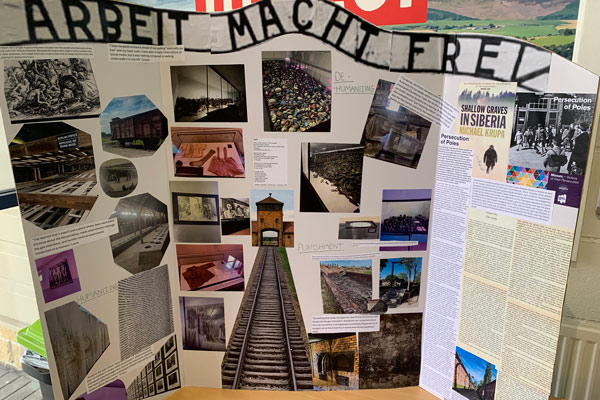 Display of visit to Auschwitz in Ingleborough